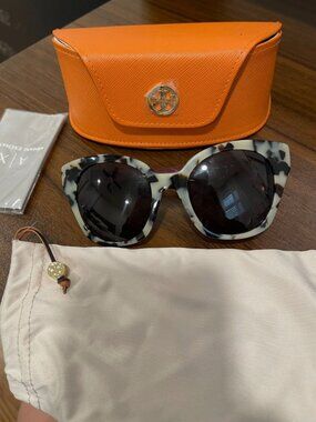 Tory Burch TY7159U Dalmatian Tortoise Cat Eye Sunglasses Brown Lens NEW